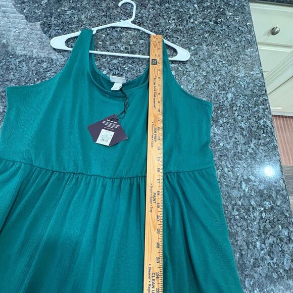 Ava & Viv Women’s Sleeveless Green Textured Tank Dress Size 1X - Picture 6 of 8